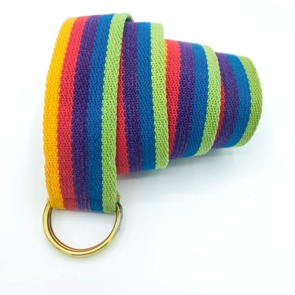 Unbranded Accessories - Vintage Rainbow Corded D-Ring Belt, S/M